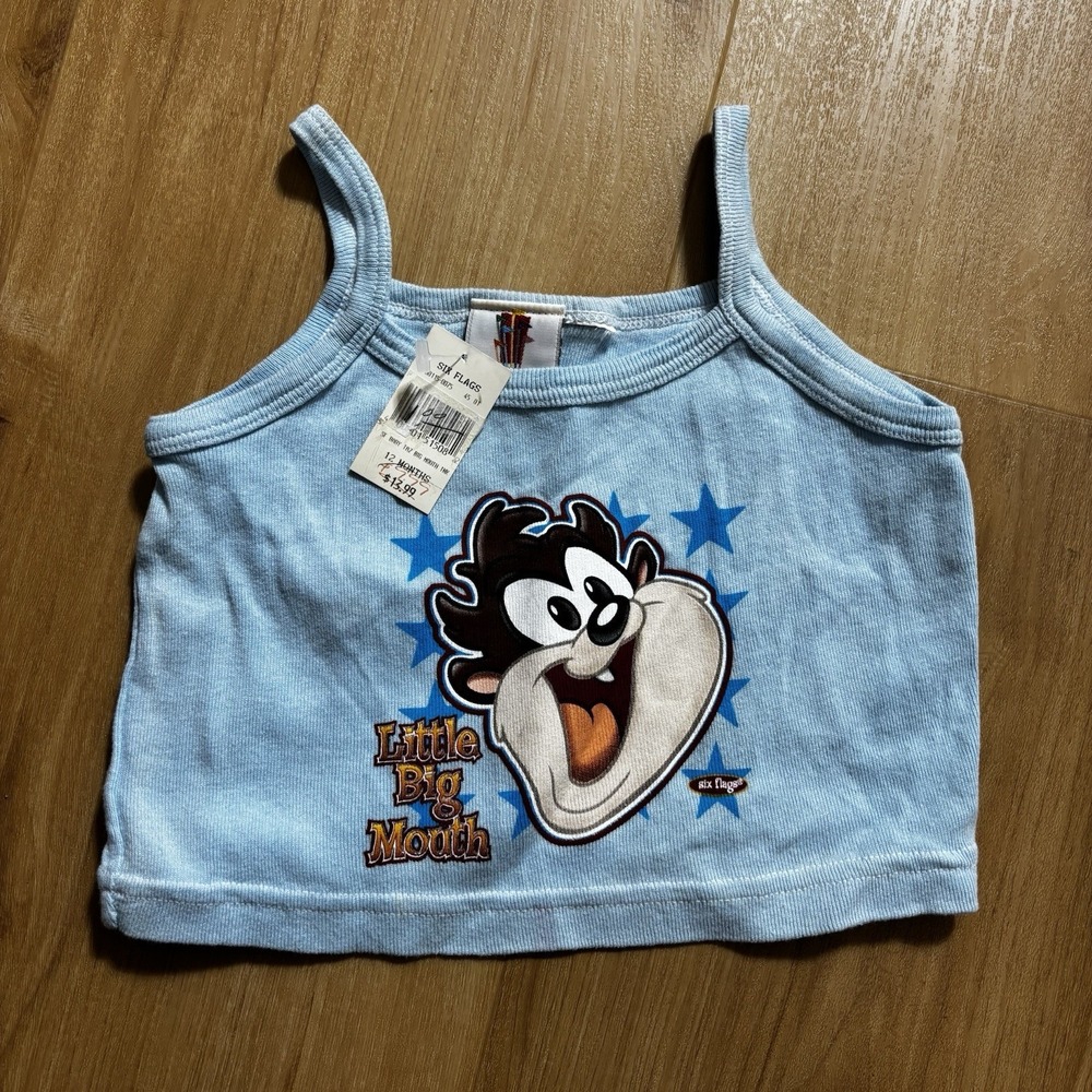 NWT Vintage Baby Taz Six Flags Tank Top 12 Months
